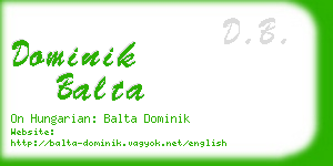 dominik balta business card